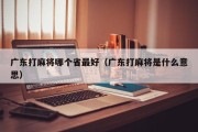 广东打麻将哪个省最好（广东打麻将是什么意思）
